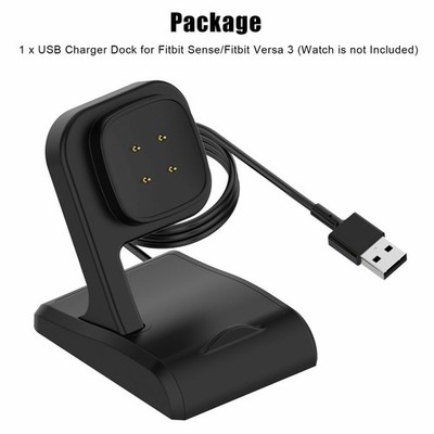USB Schnellladekabel Ladegerät Dock Station für Fitbit Versa3 /Sense Smart Watch