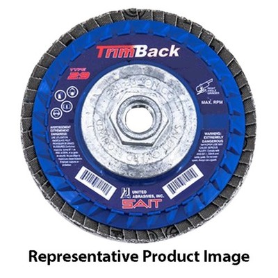 United Abrasives SAIT 70919 5x5/8-11 Trimback Type 29 Flap Disc 60 Grit 10 pack