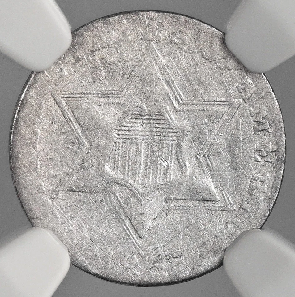 1857 3CS THREE CENT SILVER PIECE NGC VF DETAILS "SCRATCHES" #8404746-019 - Image 2 of 4