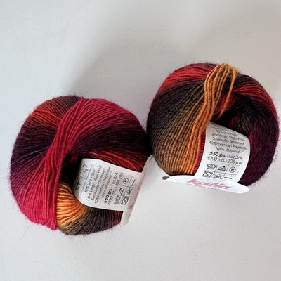 Katia DARLING RAINBOW sock yarn 60% superwash wool 40% nylon Ombré Red