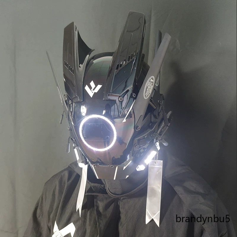 Cyberpunk Style Mechanical Tactical Luminous Mask Cosplay Party Prop Gift NEW - Image 2 of 4