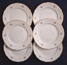 Richard Ginori San Cristoforo Piatti Dessert Con Fiori E Bordo Oro Vintage