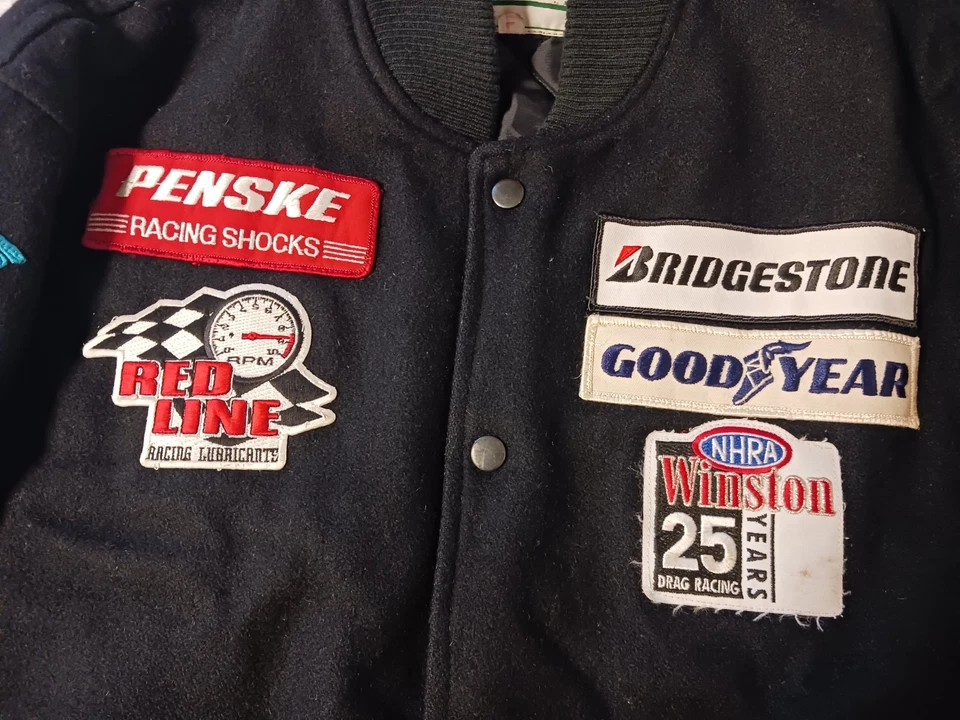 Chaqueta de lana vintage años 90 Racing Lettermans grande para hombre V-Rally 97/Buenos chicos/NHRA Foto 4 de 4