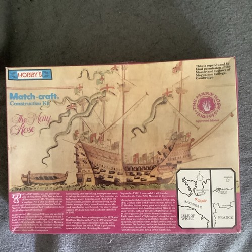 HOBBY'S Match-Craft THE MARY ROSE Matchstick Model Ship NEW SEALED 11540 1984 - Picture 3 of 7