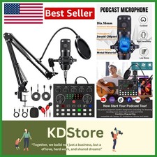 Ultimate Podcast Equipment Bundle - High-Quality BM800 Mic Versatile V8S Mixer