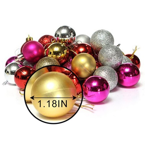 24pcs Christmas Balls Christmas Tree Decoration Shatterproof Xmas Hanging Balls - Picture 12 of 24