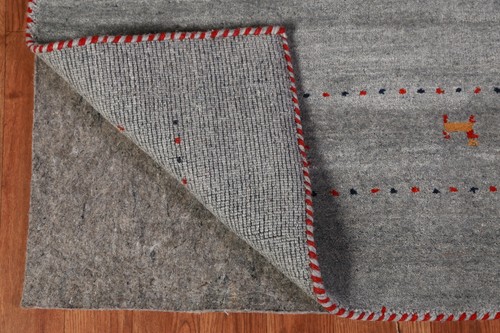 Oriental Gabbeh Indien Rug Grey Handmade Wool 5x8 ft - Picture 8 of 18