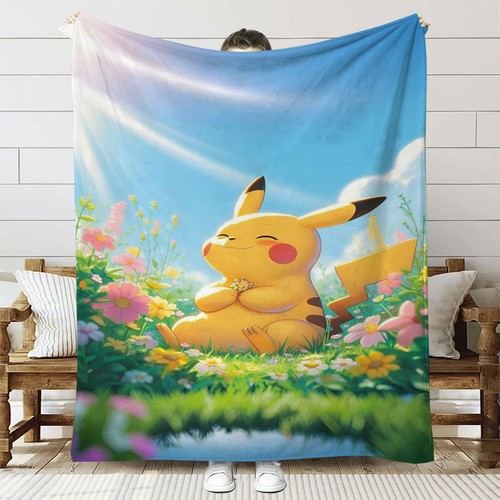 Digimon Pikachu Flannel Printed Blanket Cover Blanket Air Conditioning Quilt - Picture 7 of 17