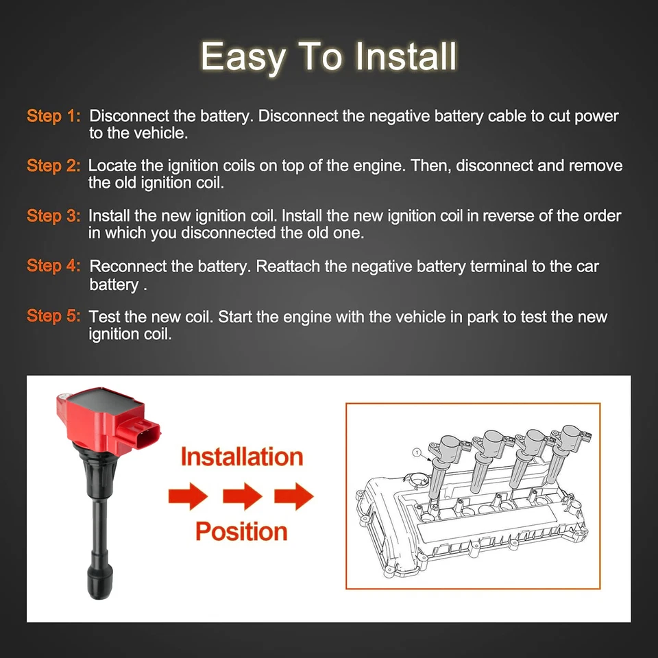 4 Upgrade Ignition Coil+Plug for Nissan Rogue Altima Frontier Sentra FX50UF509 - Image 4 of 4