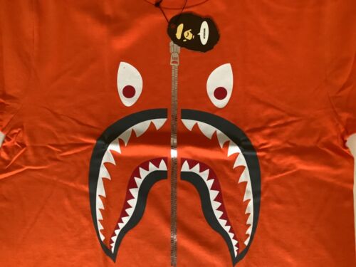 Authentic a bathing ape bape mad shark tee t shirt men’s L orange new - Picture 2 of 7