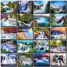 Paint by Number Kits Beautiful Waterfall Nature DIY Paint for Adults 16x20in