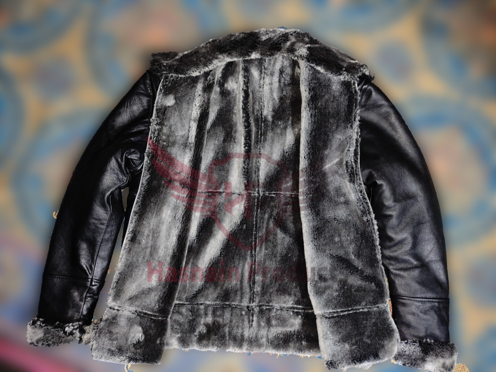 ALTRA Giacca Da Uomo Vera Pelle Cappotto Colore Nero con Fodera Pelliccia Finta Scalda Interno