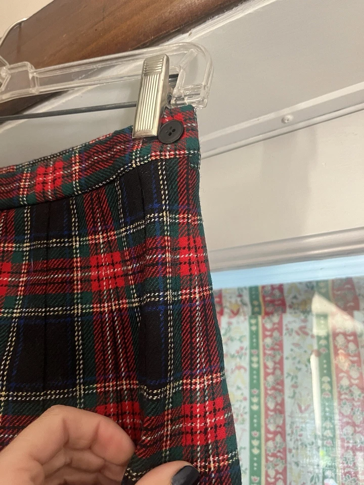 Falda plisada a cuadros escoceses tartán negra de lana Pendleton de colección EE. UU. para mujer talla 10 Foto 3 de 4