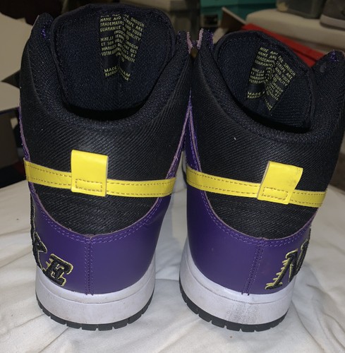 Nike Dunk Hi EMB Court Viola Lakers taglia 8 2021 con scatola - Foto 5 di 7
