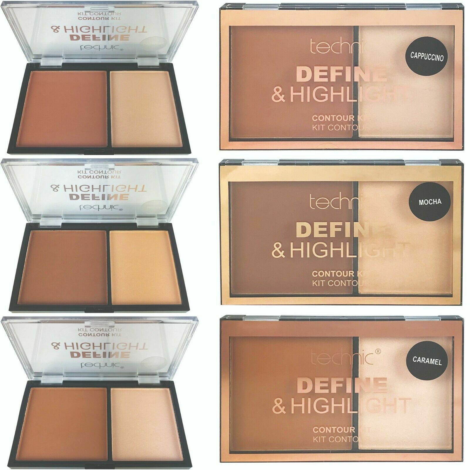Technic Define & Highlight Contour Kit Bronzer and Highlighter duo palette New