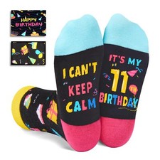 Funny Birthday Socks for 5-12 Year Old Kids Tween Boys Girls Gift with Box
