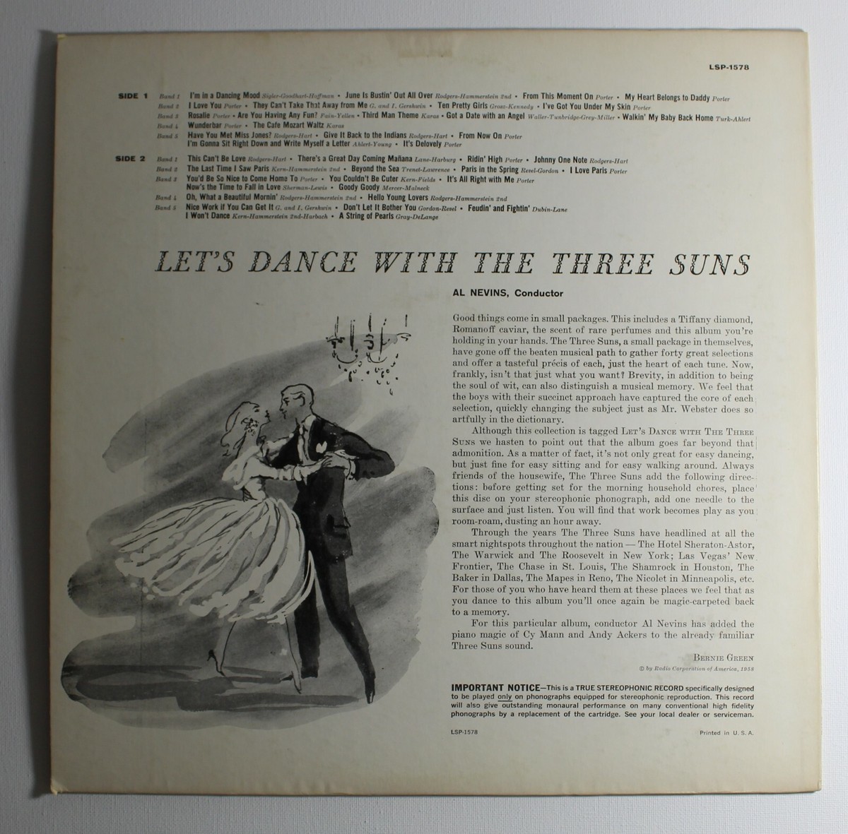 Let's S.U.N.S. サウンドトラック Let's Dance With The Three Suns 40 Songs Jazz LSP-1578