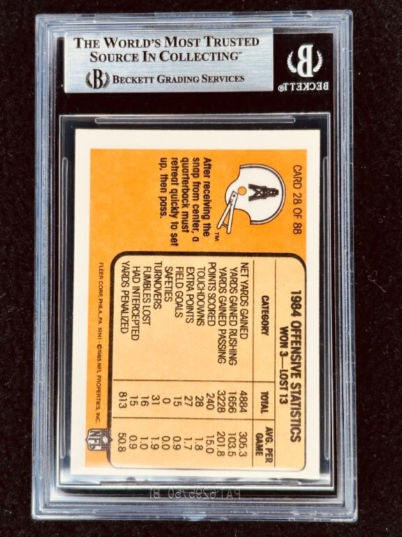 Warren Moon autographed signed auto Houston Oilers 1985 Fleer Rookie Card BAS - Image 2 of 2