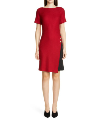 NEW St John Collection Refined Texture Float Stitch Sheath Dress -Size 16 #D3591