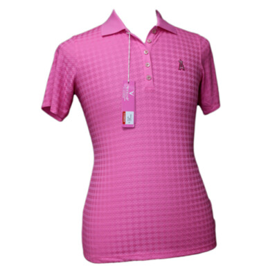 Antigua MLB Los Angeles Angels Womens Golf Polo Active Desert Dry Shirt Hot Pink