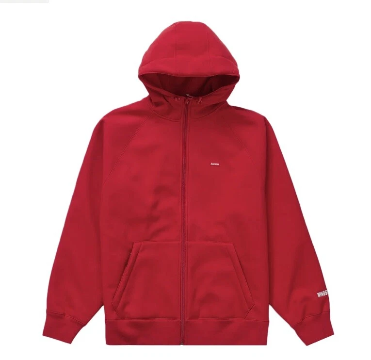 Sweat à capuche zippé rouge Supreme WINDSTOPPER taille XXL logo petite boîte