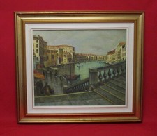 ✅ MERAVIGLIOSO DIPINTO AD OLIO FIRMATO EPOCA 1950 PAESAGGIO VENEZIA ANTIQUE-4298