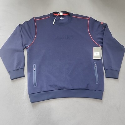 G/Fore Cc Operative Crewneck Navy Zip Pockets Luxury Golf Oversized Men's Size L