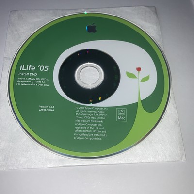 APPLE   MAC OS iLife '05 Install DVD   iPhoto iMovie iTunes 4.7  W/DVD DRIVE