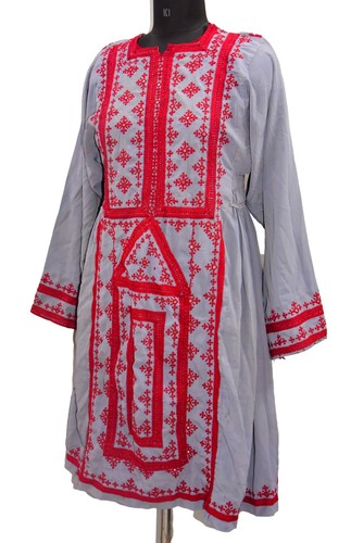 Vintage Banjara Tribal Boho Dress Afghani Hand Embroidered Mirror Work Balochi - Picture 4 of 10