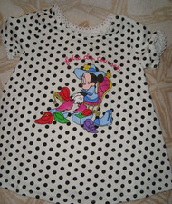 VINTAGE THE DISNEY STORE minnie french shopping polka dot vtg 90s shirt 4t