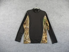 Rocky Shirt Men M Black Camo Real Tree Performance Lightweight Hunting Hike Fish