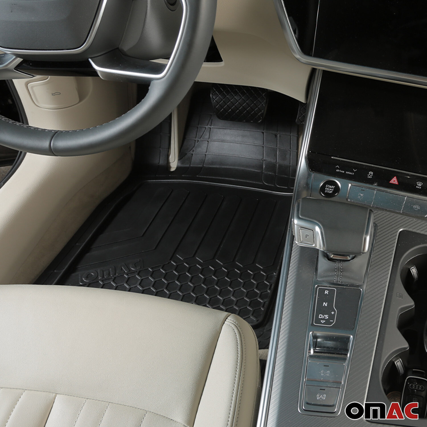 Floor Mats for Lincoln Aviator 3D All Weather Molded Rubber Liner Black