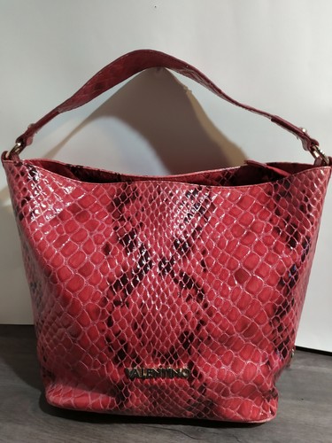 BORSA VINTAGE VALENTINO BY MARIO VALENTINO ECOPELLE ROSSA STAMPATO RETTILE  OTTIM | eBay