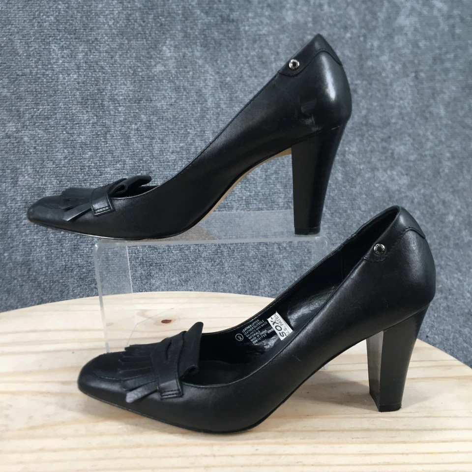 Isaac Mizrahi Tacones Mujer 9 Kristina Vestido Sin Cordones Kiltie Zapatos de salón Cuero Negro Foto 2 de 4