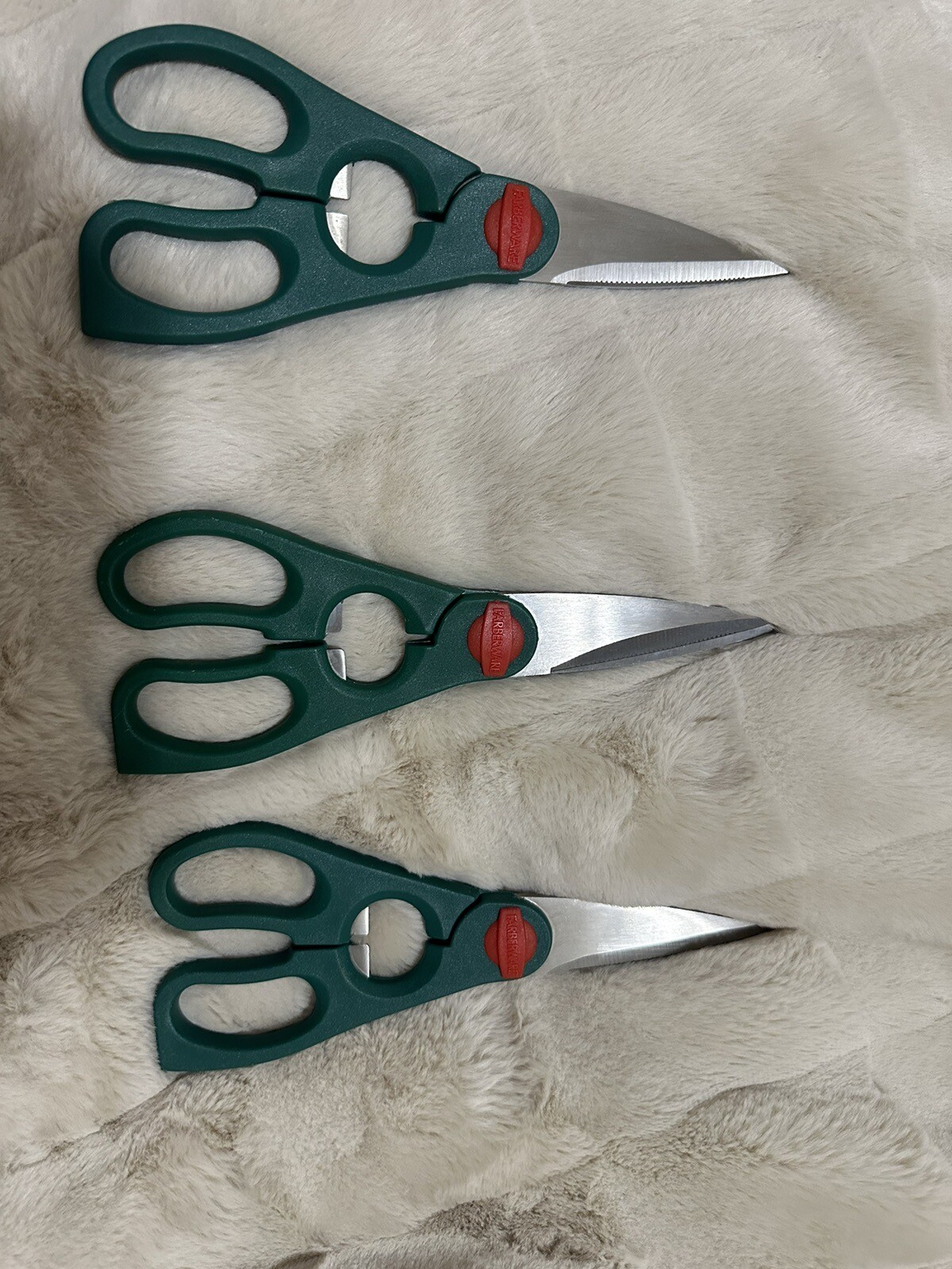 Farberware Multipurpose Scissors Open Bottle Caps Cuts paper and Fabric 3 Pack