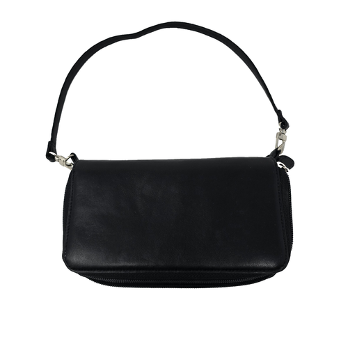 NWOT Wilsons Leather Wallet Black Mini Purse Removable Strap Double Zip Ladies - Picture 3 of 6