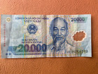 Vietnam 20.000 Dong Banknote Number GD 06764149 3444