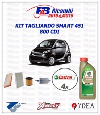 KIT TAGLIANDO SMART 451 800 CDI DIESEL - 4 FILTRI 4 LITRI OLIO CASTROL 0W30 