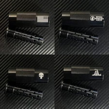 5/8x24 Engraved Hybrid Muzzle Brake Comp + Concussion Sleeve .308/.300 Black/6.5