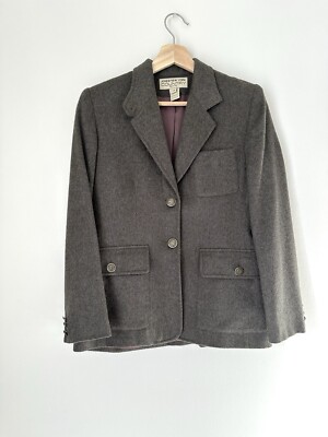 VTG 90s JNY Womens Pure 100% Camel Hair Blazer Jacket SZ 4P Old Money Careercore