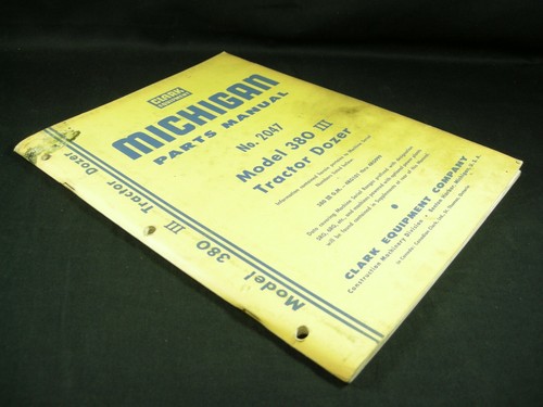 CLARK MICHIGAN Model 380 III Tractor Dozer Parts Manual Book Catalog List 2047 - Picture 5 of 5