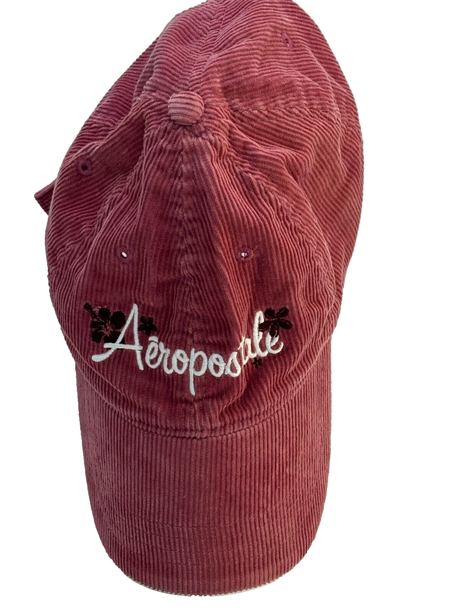 Aeropostale Head Shots Women's Ball Cap Rose Corduroy Adjusts KC Caps RN 89449