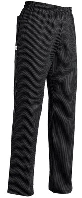 Egochef Kochhose Sir Cargo Nadelstreifen schwarz/weiß Gummizug Gr. XXL ★SALE★