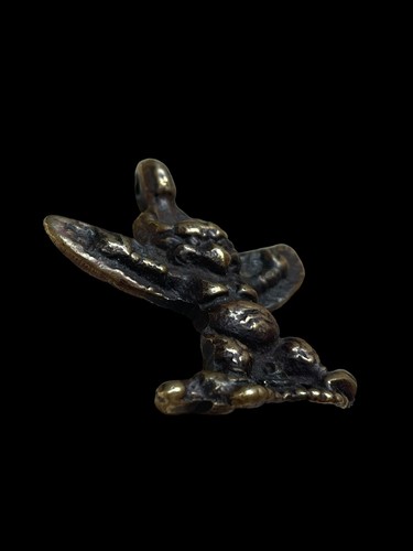 Antique Old Tibet Bronze Redpoll Winged Garuda Bird Eagle Buddha Amulet Pendant - Picture 19 of 24