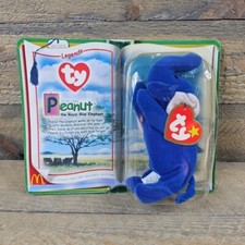 ty Peanut 1995 Royal Blue Elephant Original Teenie Beanie Baby New In Package