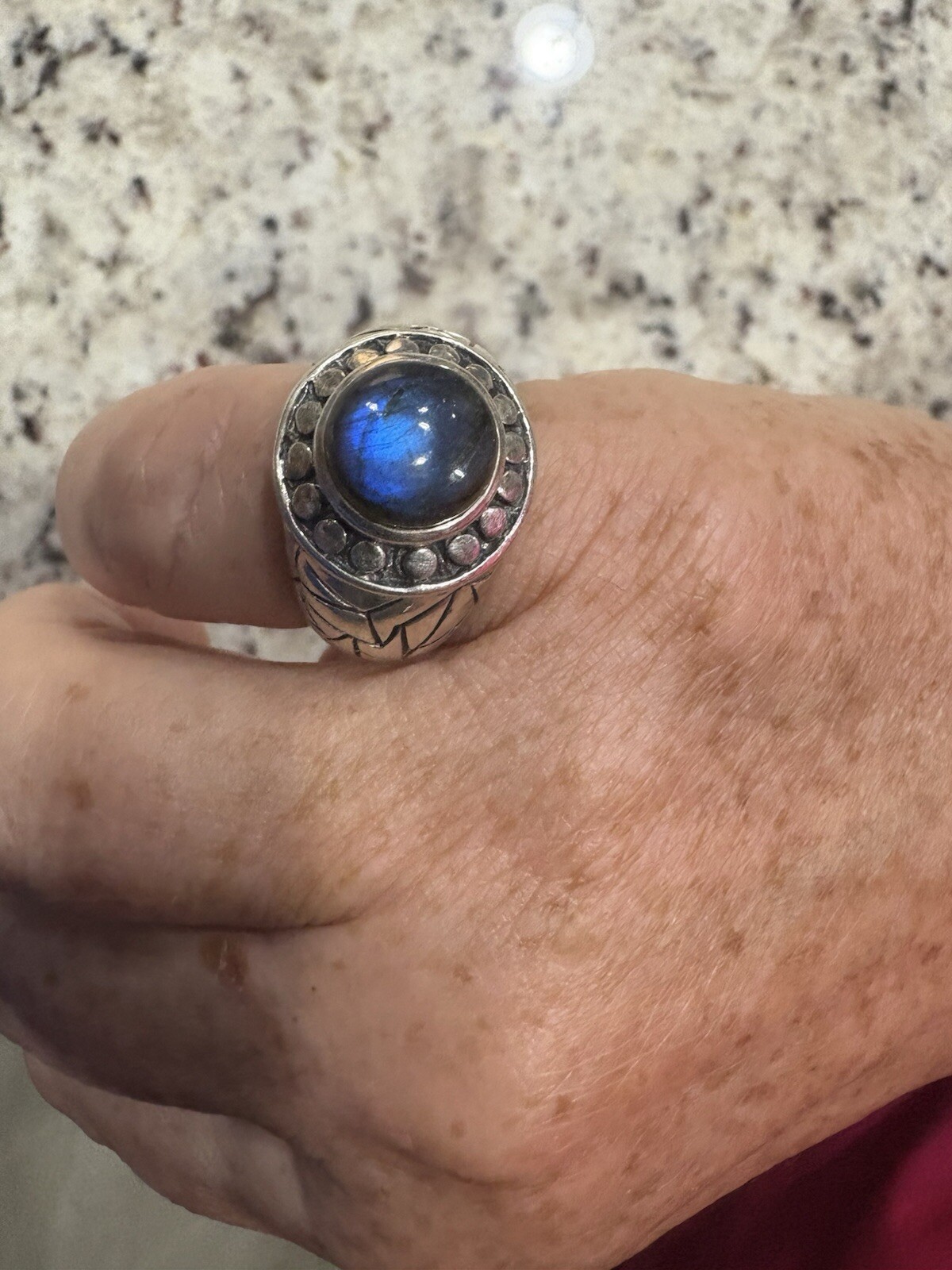 Fire Laborite Solid 925 Sterling Silver  Women's … - image 1