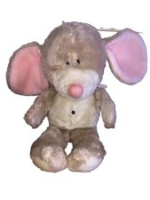 Vintage 1984 Dakin Chewie Newgett Mouse Plush Stuffed Animal Tan Big Pink Ears
