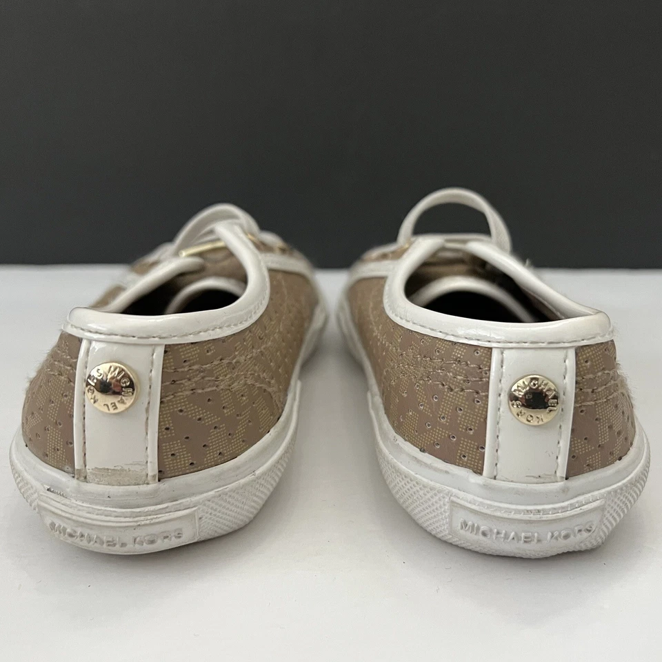 Zapatillas deportivas Michael Kors MK Ima Borium T-888 camel con cordones elásticos sin cordones para niños pequeños 9 Foto 4 de 4