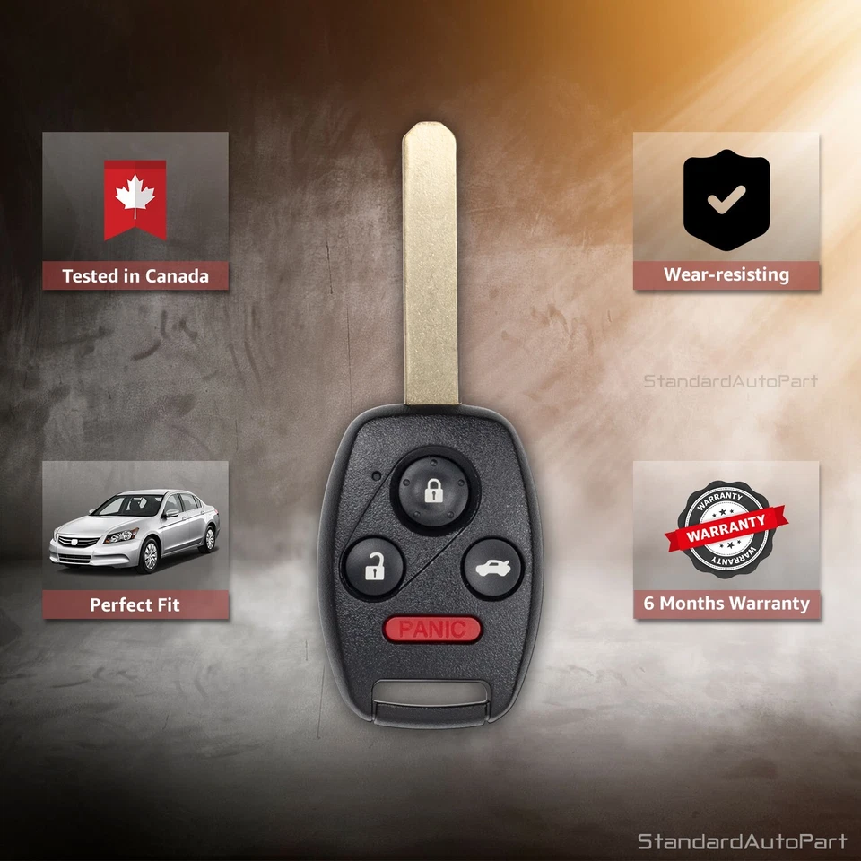 Remote Head Key 4 Button for Honda Accord (2008-12) Pilot (2009-15) KR55WK49308 - Image 4 of 4