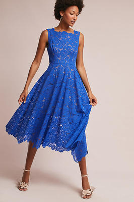 knee length dresses for ladies Sketchbook Floral Branwen Jean Dress